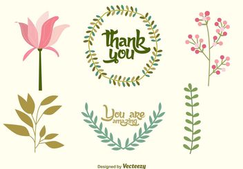 Wedding Floral Vector Decorations - vector gratuit #157225